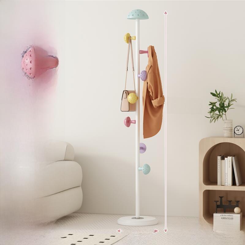 Creative Floor-Mounted Luxury Renting Living Room Mushroom Shaped Clothes Hanger Multi-Purpose Durable Wooden Hanger