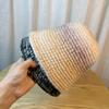 Colorful Gradient Knitted Woolen Hat for Women in Spring and Autumn Small Fisherman Hat with No Makeup Versatile and Comfortable Big Head Basin Hat