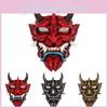Distinctive Red And Silver Hannya Masks Stylish Decorative Face Masks For Halloween Festivities