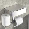 Waterproof Toilet Roll Rack with Shelf Stainless Steel Wall Mounted Wipe Dispenser  Bedroom