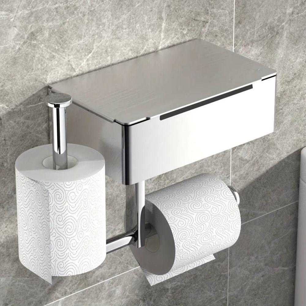 Stainless Steel Toilet Paper Holder Waterproof Hanging Paper Towel Stand Bedroom