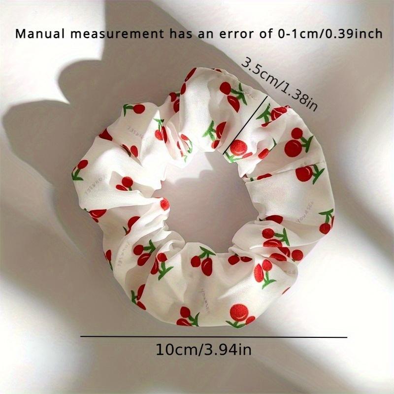 5pcs/1pc Elegant Boho Chic Fabric Scrunchies with Fruit Prints - Perfect for Ponytails, Buns & Styling Accessories
