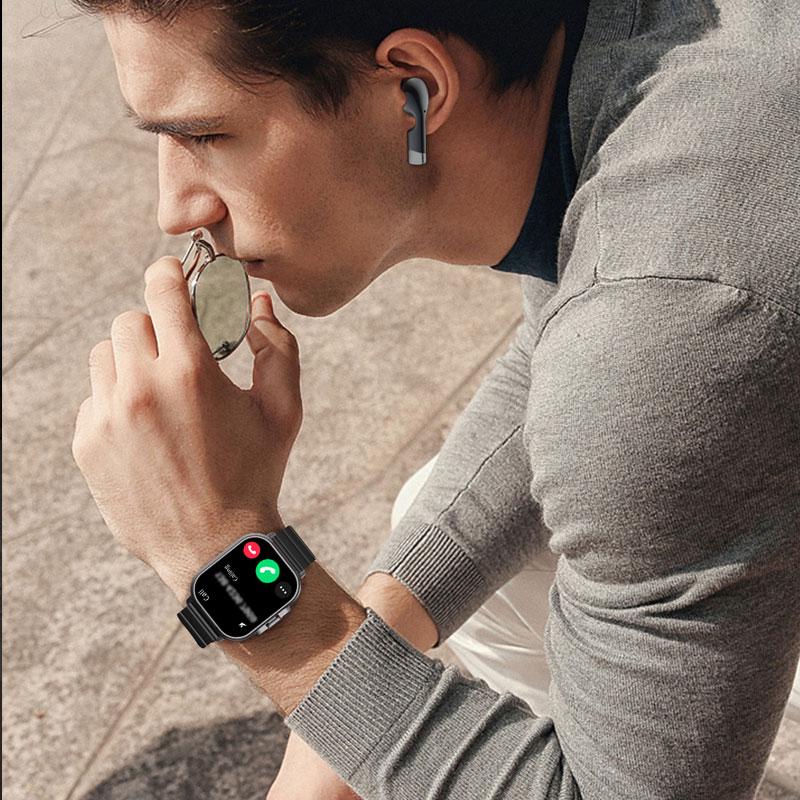 D8 Headset & Watch 2-in-1 Heart Rate Blood Pressure Blood Oxygen Bluetooth Call Activity Tracker Smart Watch For Men And Women