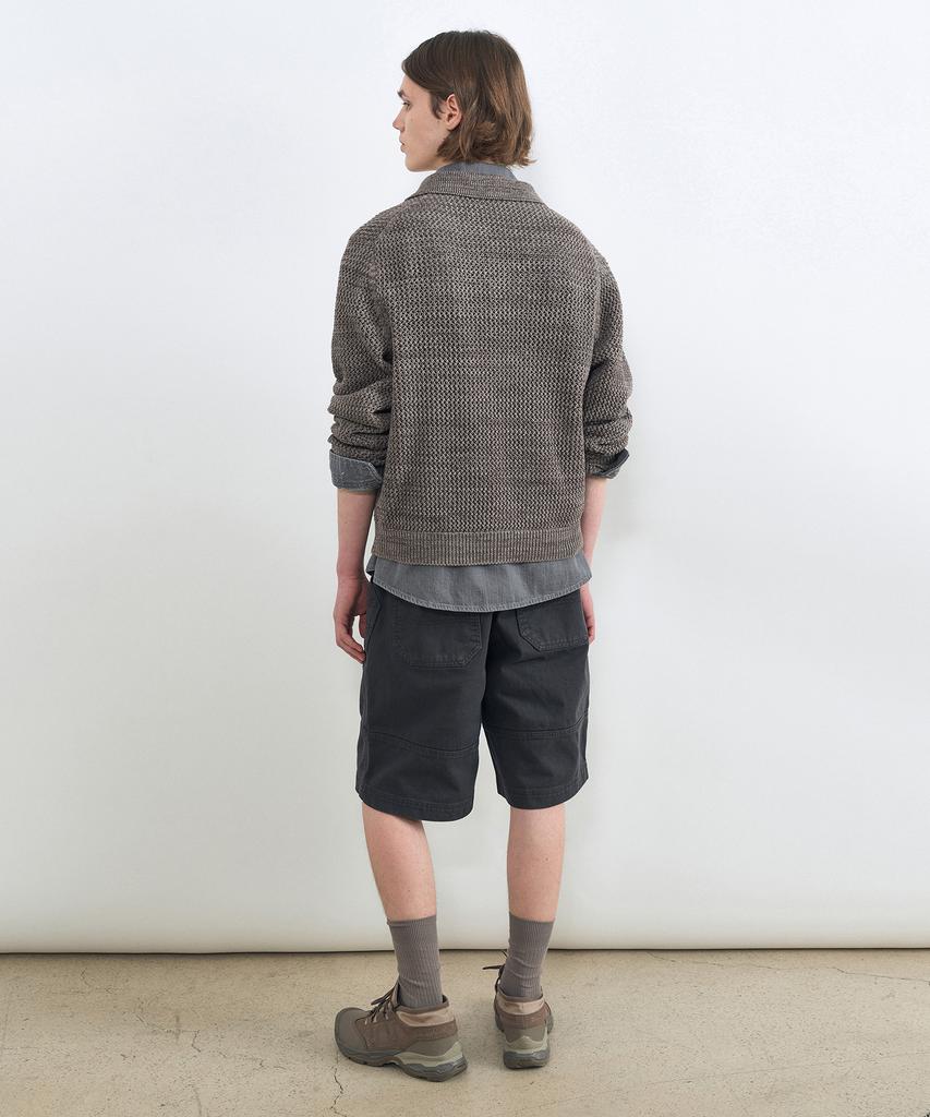 INSILENCE Color Mixed Collar Knit Taupe Brown