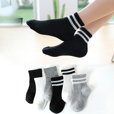 New Style Double-barrel Children's Socks for Spring and Autumn Campus Student Children's Socks Mid-calf Baby Socks for Boys and Girls