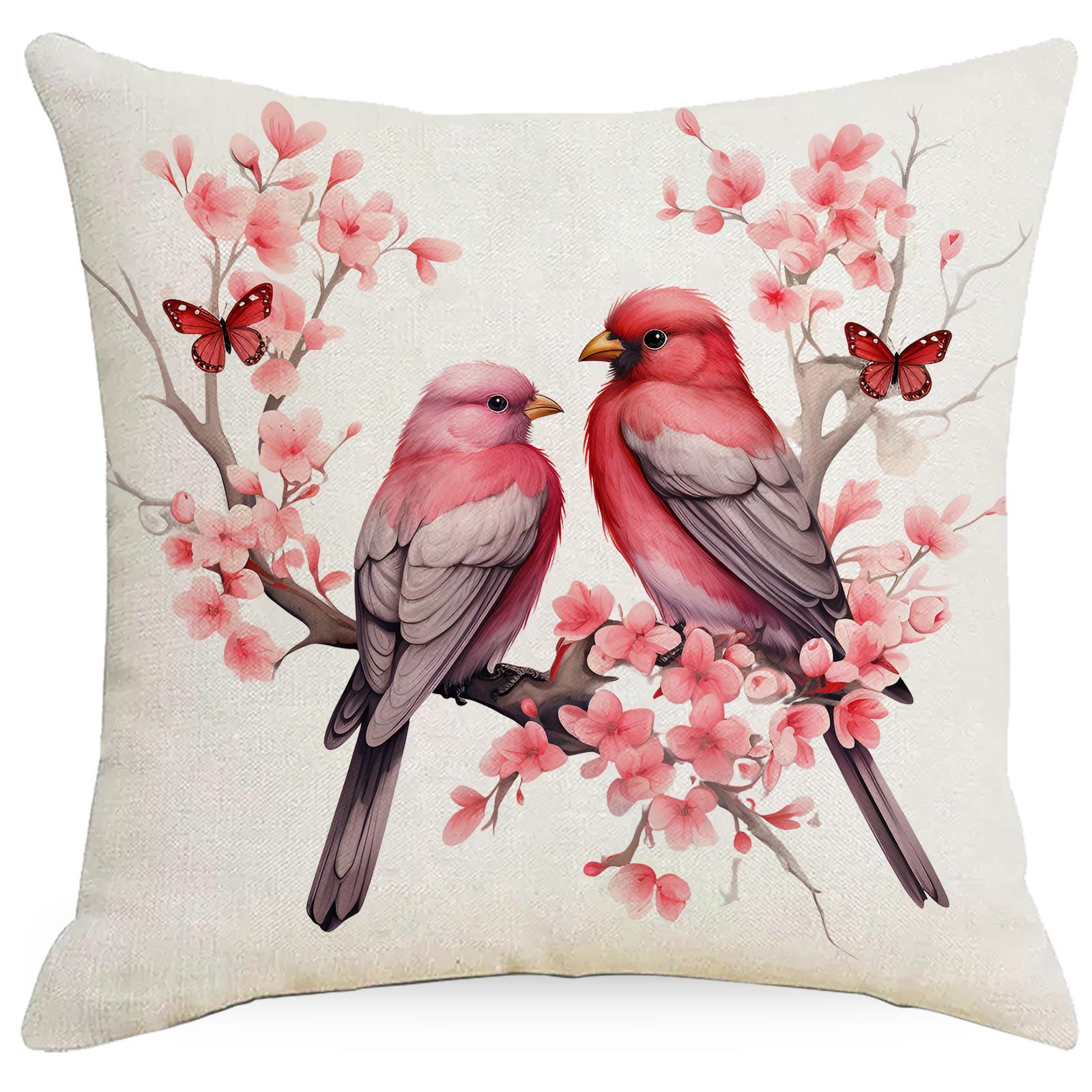 

Новая Любовь Акварельный Принт Птицы Наволочка Домашняя Гостиная Диванная Подушка Наволочка Украшение 45 * 45Cm