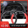 Dla VOLKSWAGEN VW GTI B6 VW Dla Volkswagen Skóra Włókno Pokrowiec na Kierownicę Samochodową Emblemat Włókno Węglowe Ochraniacz Antypoślizgowy Odporny na Zużycie