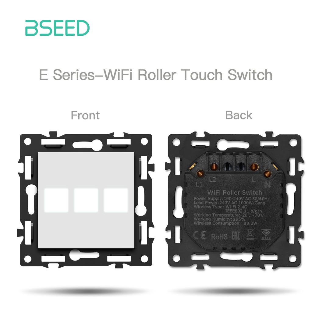 BSEED WIFI Touch Switch 1/2/3/4Gang Glass Smart Wall Light Dimmer Curtain Roller Switch Touch Screen Panel DIY Module E Series