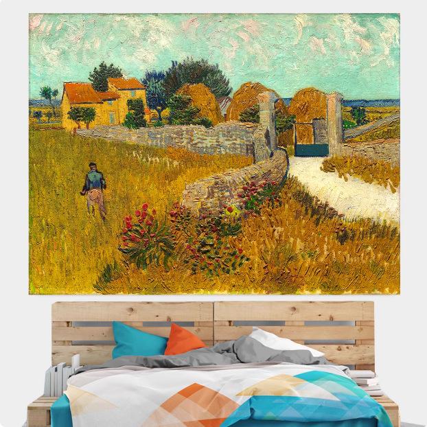 Landscape Background Cloth Ins Hanging Cloth Art Living Room Wall Cloth Bedside Decoration Tapestry Bedroom Wall Blanket