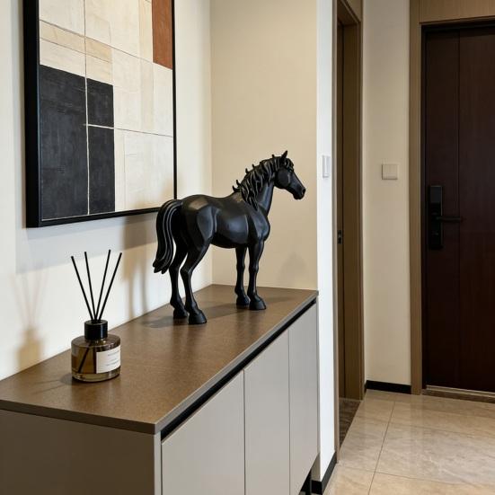 Pferdestatue, 3D-gedruckte realistische Pferdeskulptur, Sammler-Tierskulptur, Feng Shui Ornamente für Heim- und Büro-Schreibtischdekoration