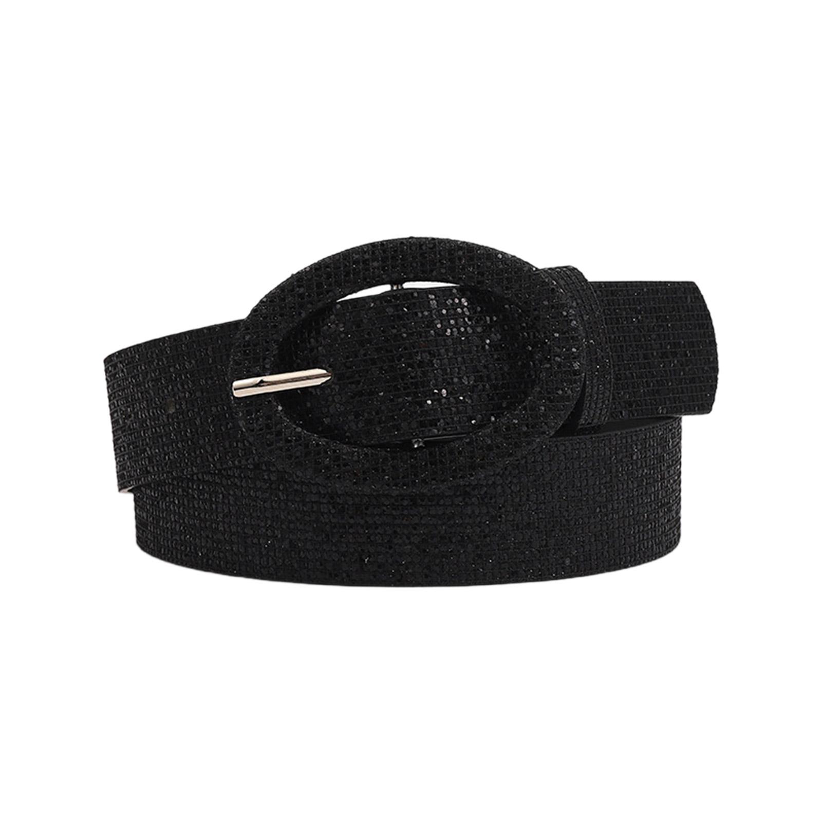 

Bright Female Waist Belt Waist Chain Luxury Sweet Waist Belt Fashion Belts Full Sequins Adjustable Oval Buckle Belt 1