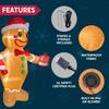 Joyfy 12 FT Christmas Inflatables Gingerbread Man Outdoor Decorations Blow Ups Yard with Built-in LEDs for Holiday Party Decor