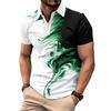 Sommer Herren Casual Revers Kurzarm Poloshirt mit 3D Digital Tie Dye Druck Mode Lose T-Shirt Tops