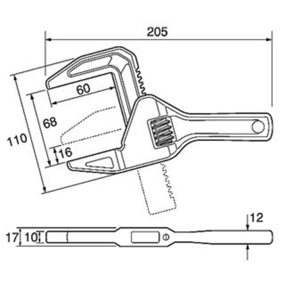 TOP Industrial Short Trap Vertical Aluminum Motor Jaw Opening for Water Taps and Plated Packaging (TOP) Wrench, Type, Wrench, 16-68mm, Pipes,