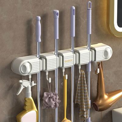 Wall Hanging Suction Cup Mop Clamp Plastic Broom Hanger Creative Broom Mop Holder  Kitchen