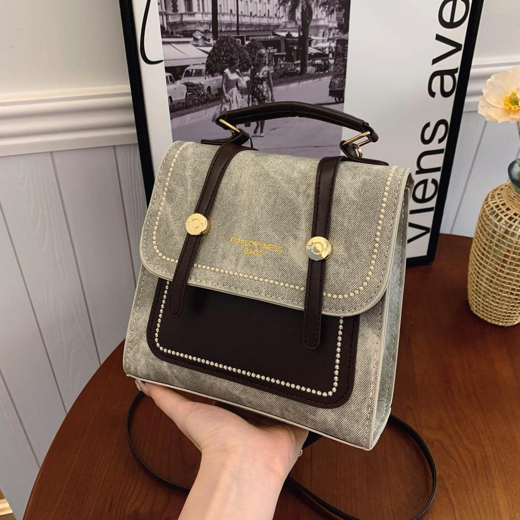 Korean Retro Large Capacity College-Style Crossbody Handbag Backpack (2025)