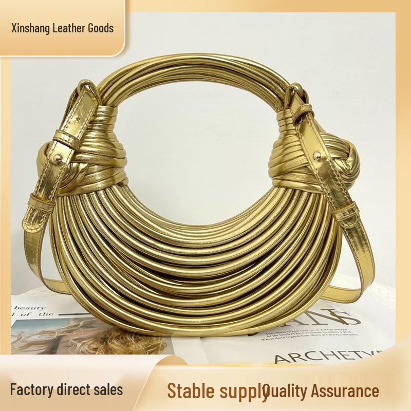 Handwoven Macrame Noodle Design Shoulder Crossbody Bag