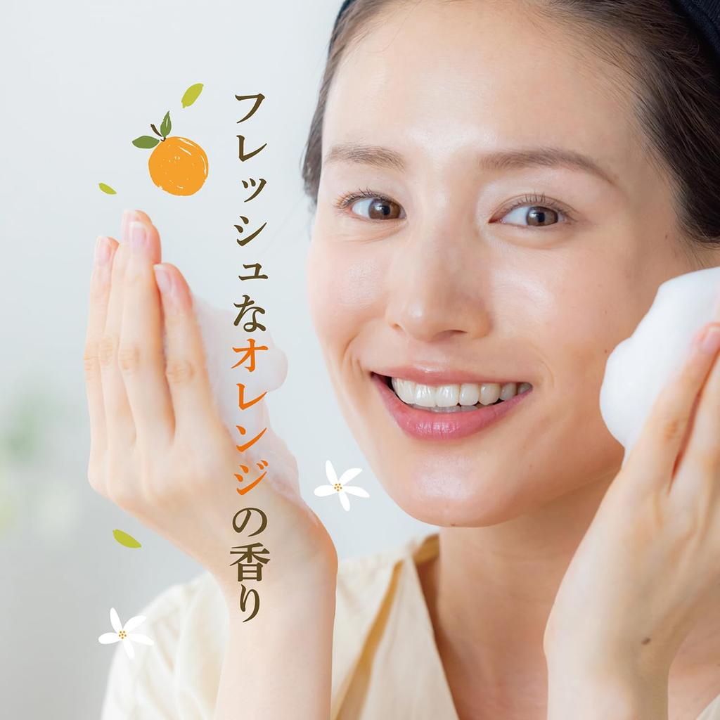 Clear Washing Exfoliating Enzyme Facial Fresh Orange Scent No Lathering Rich Foaming Face Makeup Face Pore Pump Large Made in Official & Cleanser,