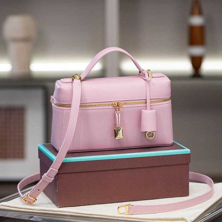 High Quality Retro Box Bag 23cm Tire Cow Grain Cowhide Vintage Style Handbag Single Shoulder Crossbody Women's Bag Trendy