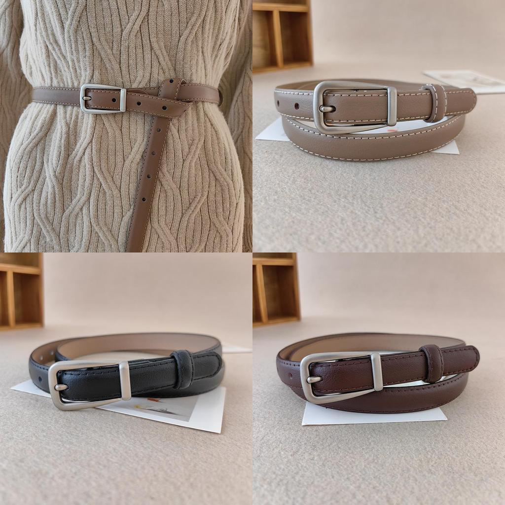 Fashionable Twolayer Leather Waist Belt For Women With Durable Alloy Buckle For Daily Use