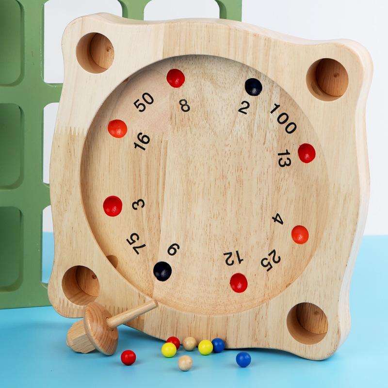 Roulette Schach Kinder Mathe Lernspielzeug Interaktives Gelegenheits-Partyspiel Kreatives Kompass-Schach Holzpuzzle Strategie-Spielzeug