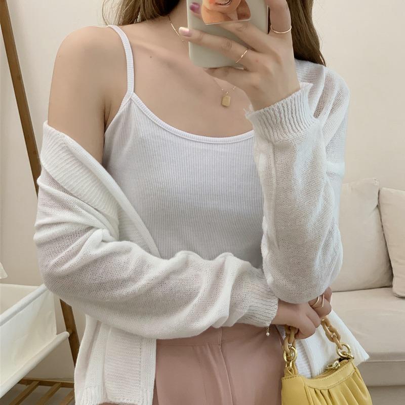2025 Casual Korean Style Cardigan Women Sweater Long Sleeve Knitted Thin Elegant Jackets Autumn Solid Color Top Knitwear Coats Clothing