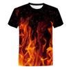 Maglietta per bambini alla moda trendy casual cool fiamma maglietta a maniche corte con girocollo per bambini