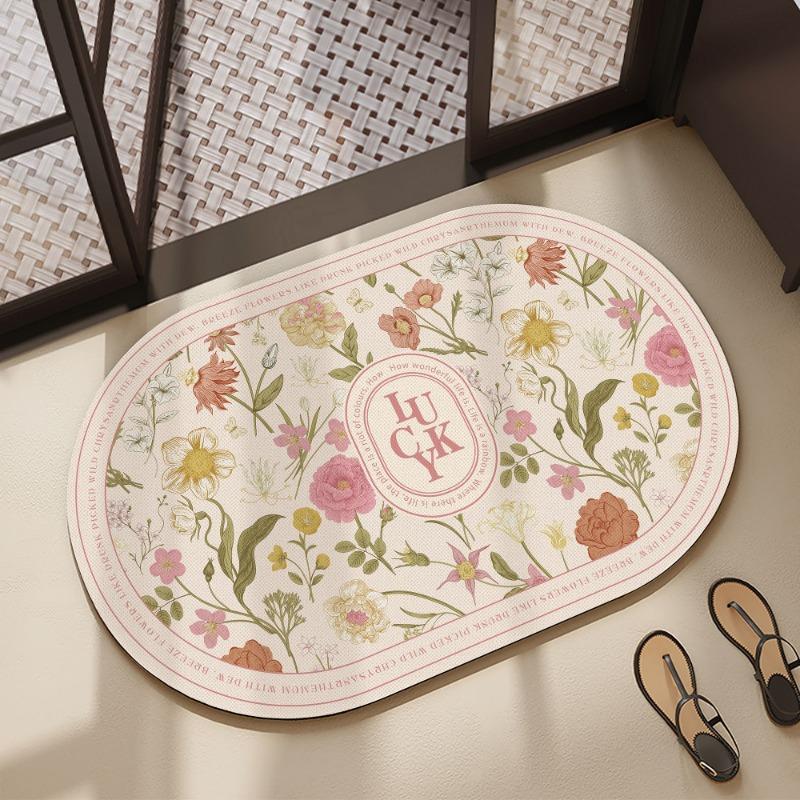 Bathroom Cabinet, Diatomaceous Earth Door Mat, Quick Drying and Anti Slip Floor Mat, Toilet and Bathroom Entrance Mat