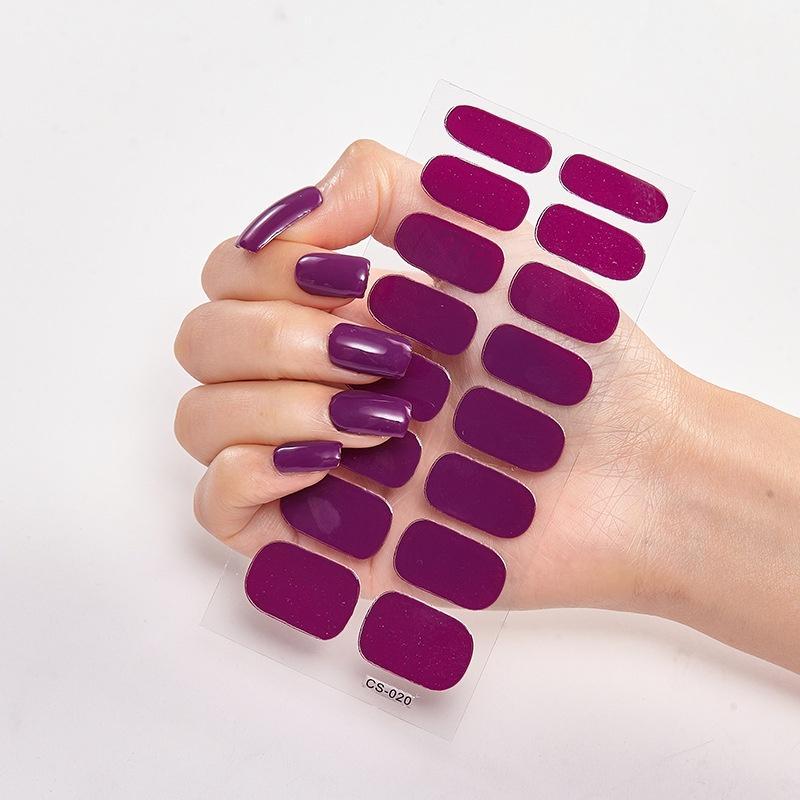 Pure color glitter nail polish sticker Korea Glitter gradient nail polish sticker CS001 - 050