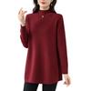 Narebuy Maglione Mezza Lunghezza Largo Morbido per Vestito Donna Matura, Collo Alto, Stile, Lavorato a Maglia, Vestibilità, Ricamato, Tocco, Elasticizzato, Delicato sulla Pelle, Caldo,