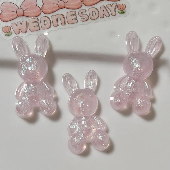 10 st Glittrig Akryl Kaninberlock Mini Påsk Sittande Kanin Dekoration 3D Djurfigur DIY Hantverk Handgjorda Projekt Material Tillbehör