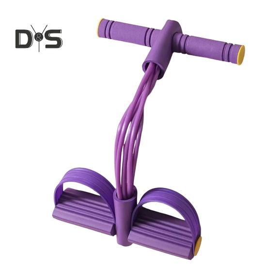 

6-трубчатая педальная лента сопротивления многофункциональная натяжная веревка эластичная педаль для йоги Puller Body Stretching Trainer Home Gym Training Equipment фиолетовый