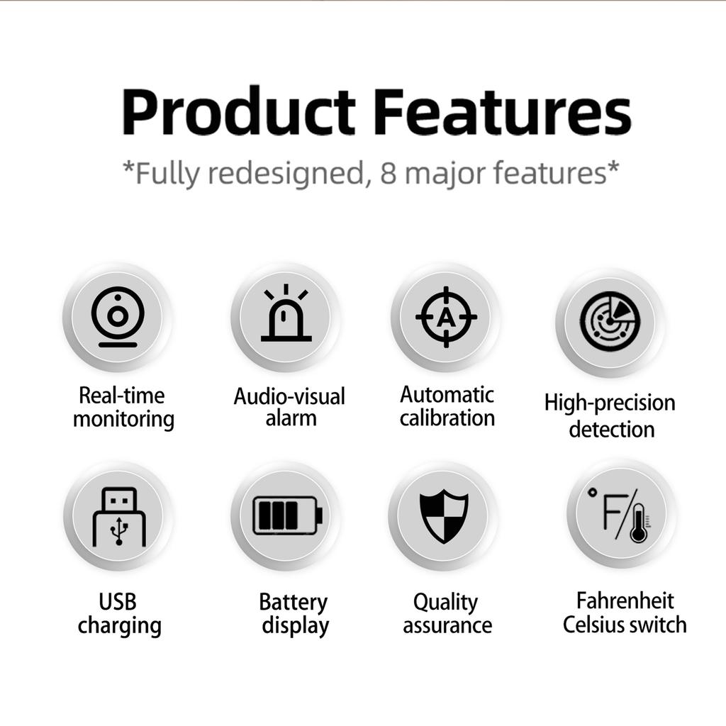 Luftqualitätsmonitor 10IN1 Innenraumtemperatur- und Luftfeuchtigkeitsdetektor Multifunktionstester Sensortechnologie CO2 CO