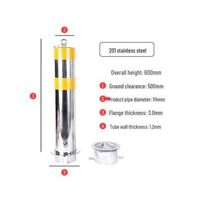 60cm Stainless Steel Retractable Traffic Bollard