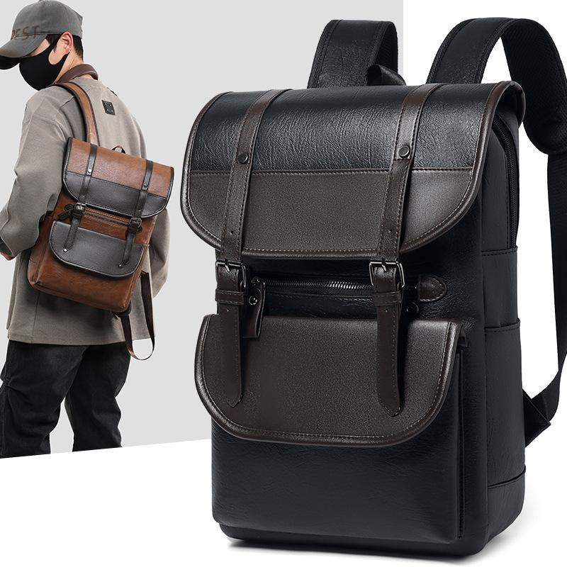 Retro Men's Backpack Large Capacity Waterproof Wear-resistant Multifunctional Computer Bag
