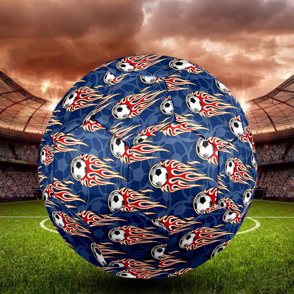 1pc Soccer Ball Flames Soccer Ball Size 5 Football Machine Sewn Indoor/Outdoor Universal Football Q95