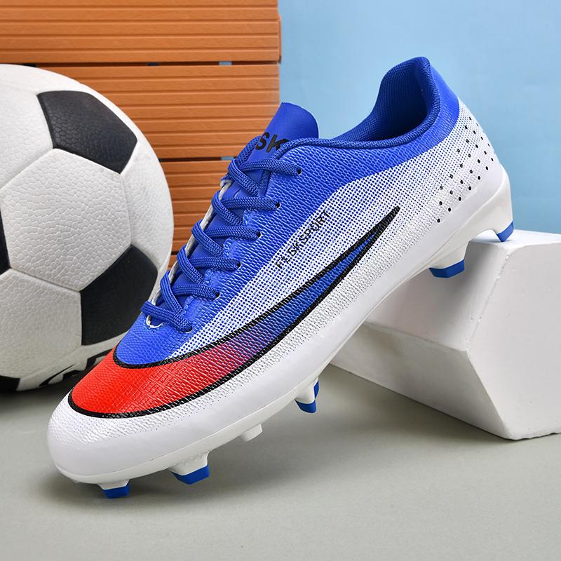 Unisex AG Studded Low-Top Football Boots for Outdoor Grass Competition - Adult & Kids