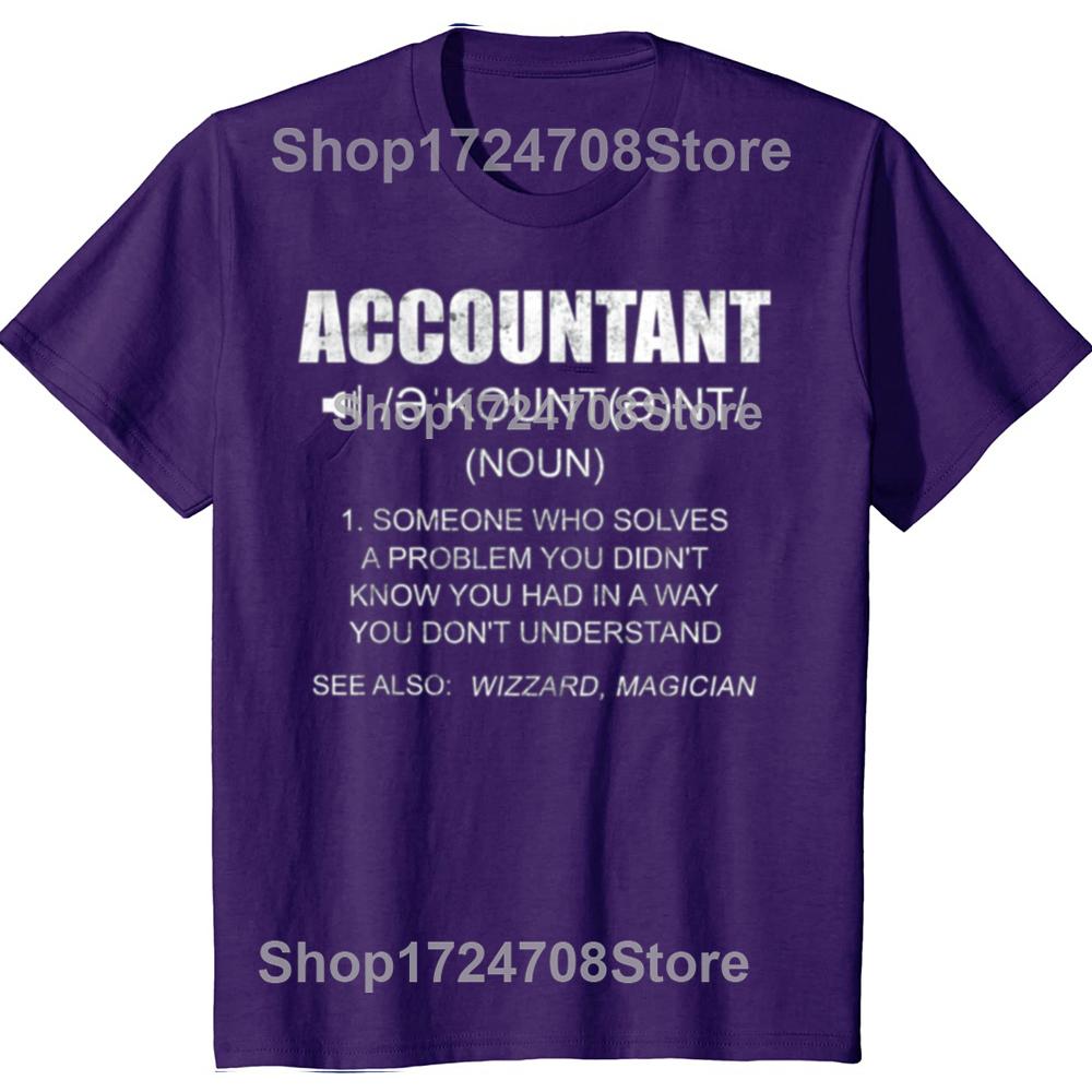 Definition Accountant Funny CPA Gift Taxation T-shirts Men Women's Fashion Casual Tshirt 100% Cotton Loose Oversized T Shirt