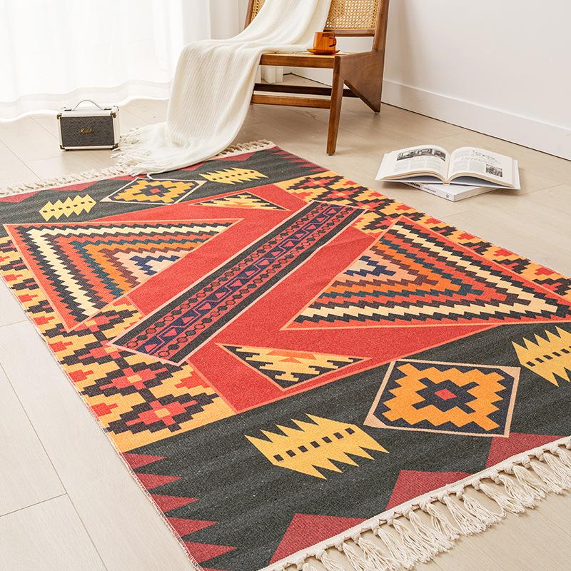 Morocco Style Cotton Linen Rugs for