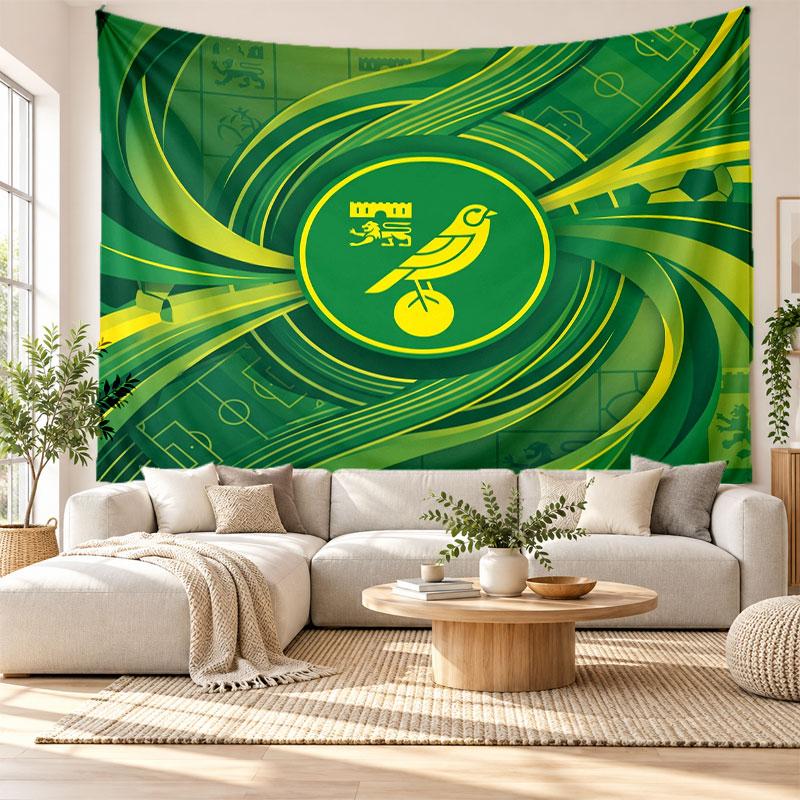 Norwich City Football Wall Tapestry, Soft Fabric Wall Hanging, Decorative Backdrop For Bedroom Home Wall Art