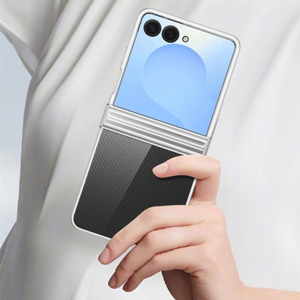 For Samsung Galaxy Z Flip7 5G Case Hinge Design Electroplating PC Clear Phone Cover