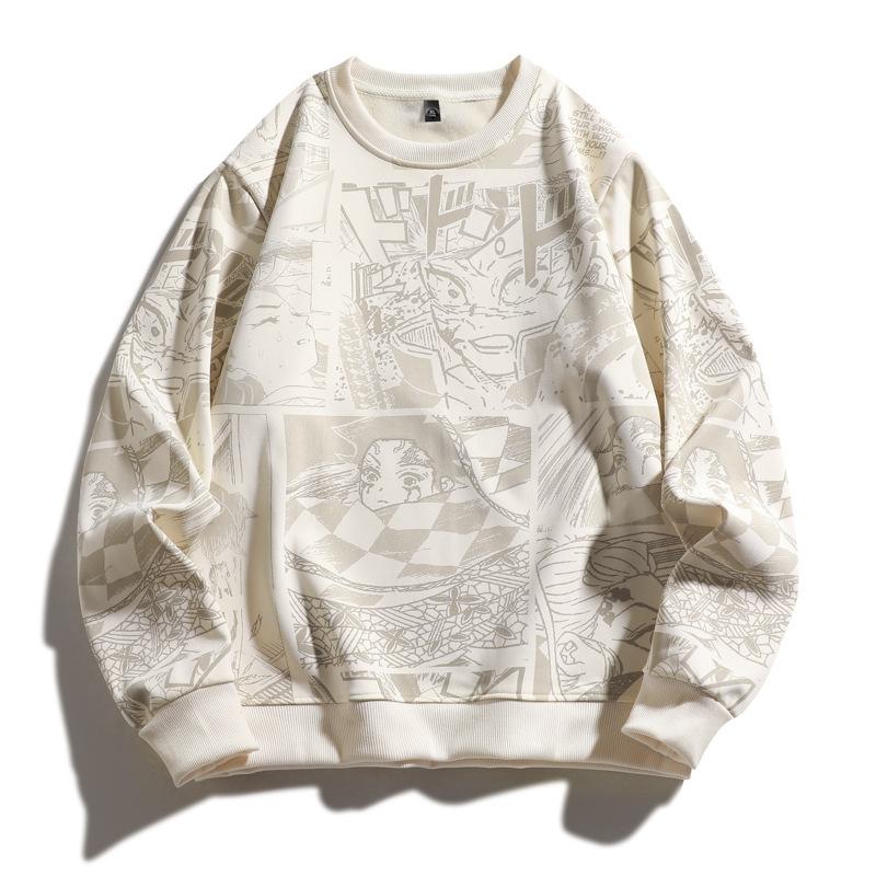 Anime mikina s kapucí pro muže s kapucí na podzim a zimu v nadměrných velikostech