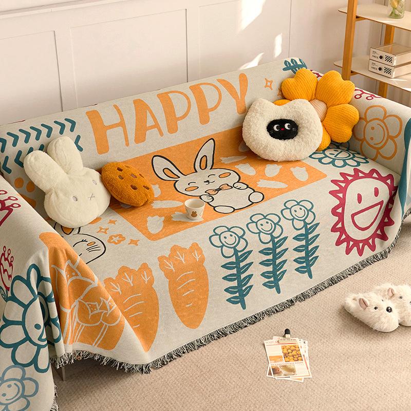 Universal Multifunctional Sofa Cover Living Room Decor Sofa Slipcover Cute All-season Stain Resistance Couch Blanket Cloth