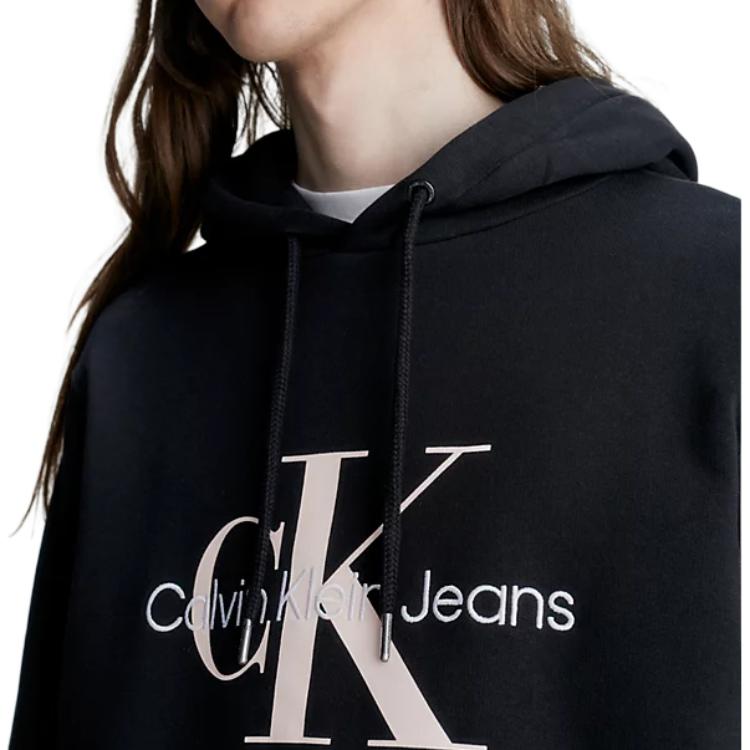 Calvin Klein Letter Print Fitted Hoodie Men Hoodies Black J325246-BEH