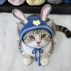 Handgehäkelte Katzenmütze Kaninchen Polizist Cosplay Kostüm Kleine Katzen Welpen Tragen