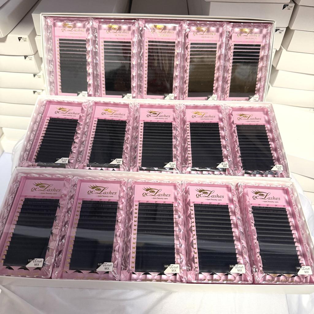 Cashmere Lash Extensions Trays Custom Logo Matte Dark Black Volume Lash Extensions Cashmere Lash Supplier