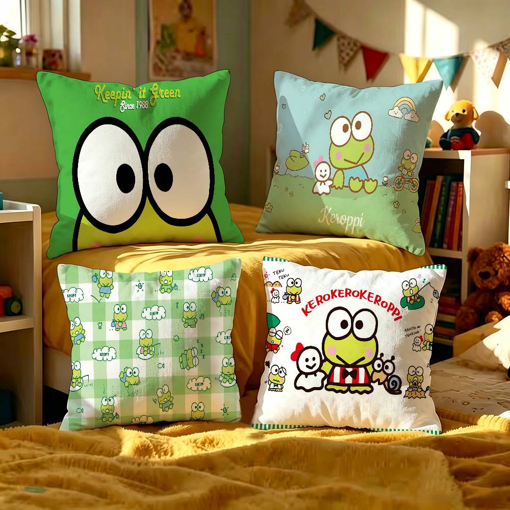 Cartoon KKeroppiS Cute Pillow Cover Sofa Cushion Cover Home Room Decoration Children Gift