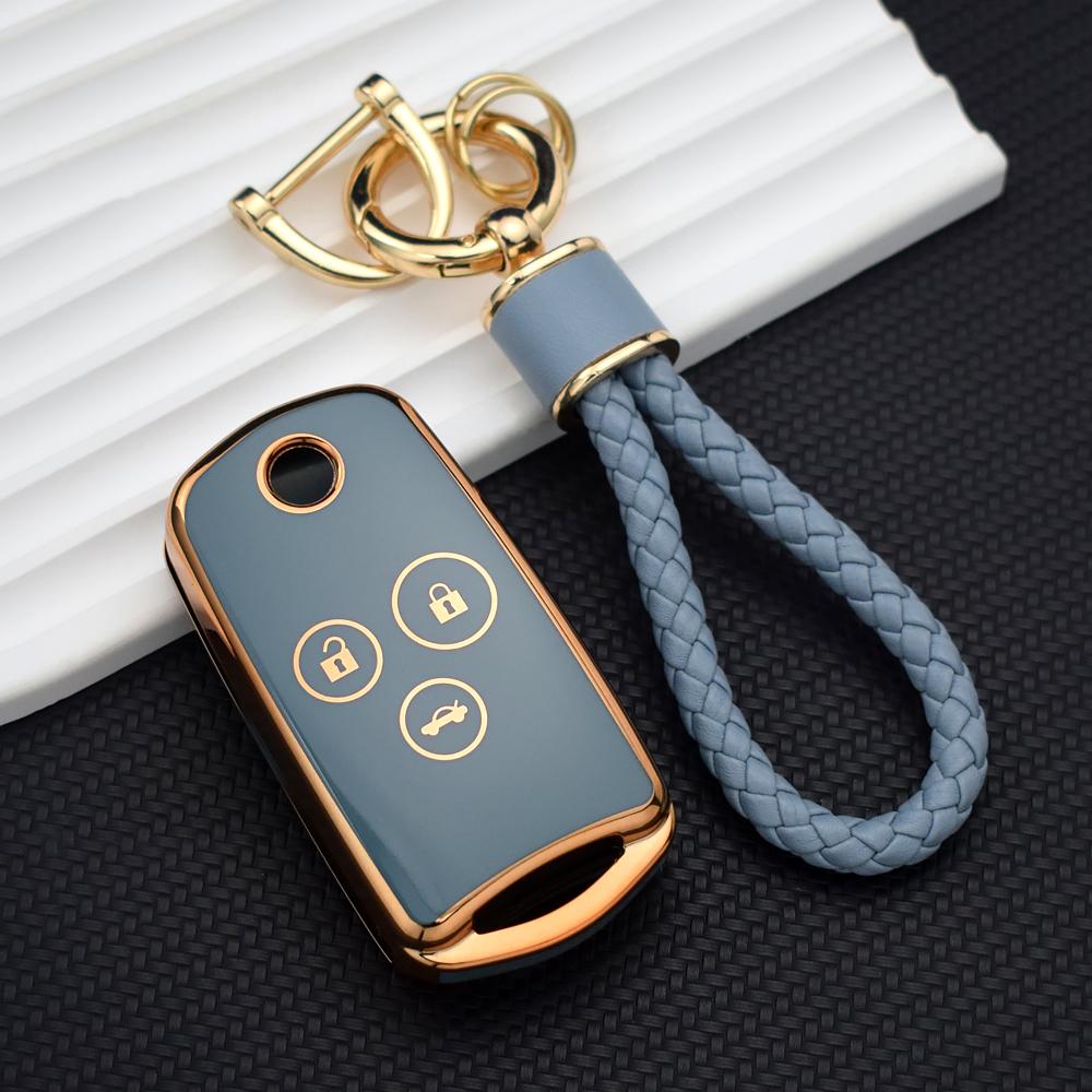 New Car Flip Tpu Key Case Cover For Acura Tl Tsx Zdx Rsx Crz For Honda Civic Fit Accord Crv Hrv Jazz Odyssey Key Chian Rings Set