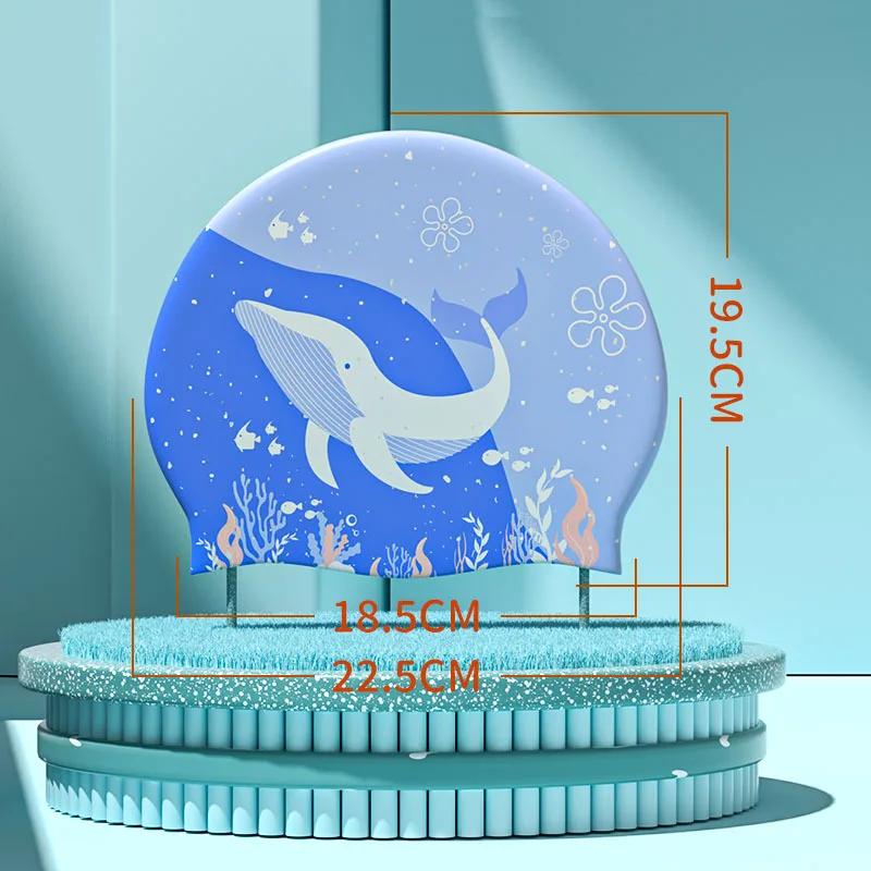 

Силиконовые шапочки для плавания для мальчиков и девочек, милые шапочки для плавания с героями мультфильмов, удобная защита ушей, детская шапочка для плавания, аксессуары для бассейна синий