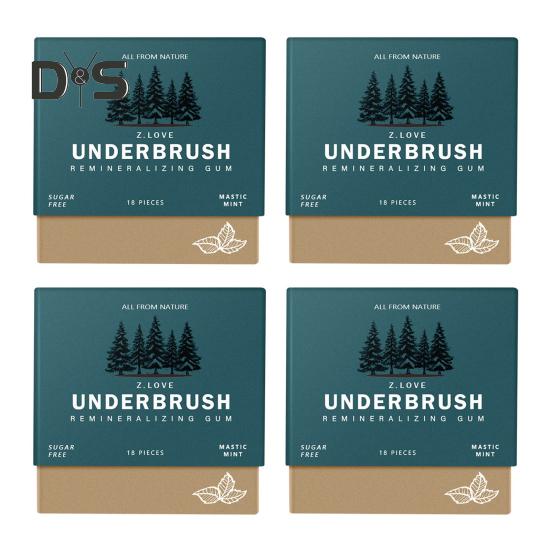 

1/4 коробки реминерализующей жевательной резинки для подбородка органическая мастика перечная мята без сахара долгосрочное освежение дыхания чистка зубов здоровье полости рта B